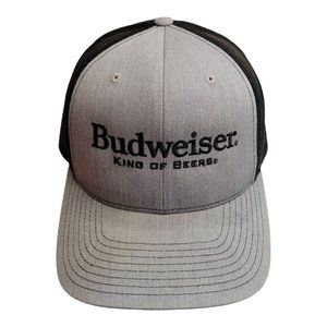 Richardson Budweiser King Of Beers Mesh Snapback Cap Trucker Baseball Hat Gray